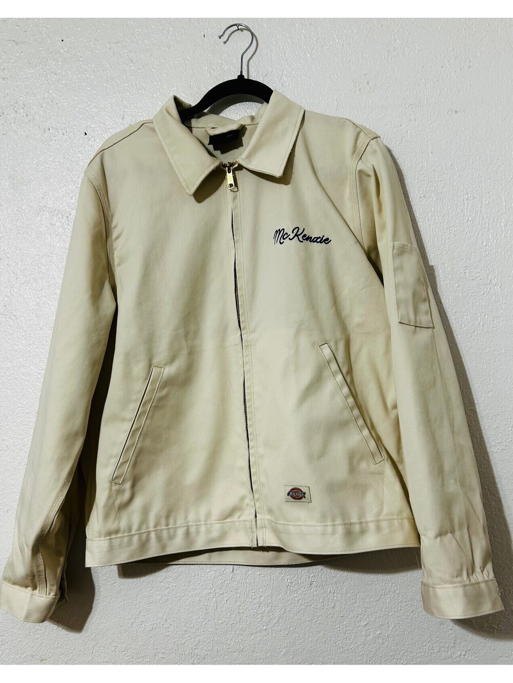Dickies Icons Cream Work Jacket Rose Church Portland Oregon Staff Embroidered M